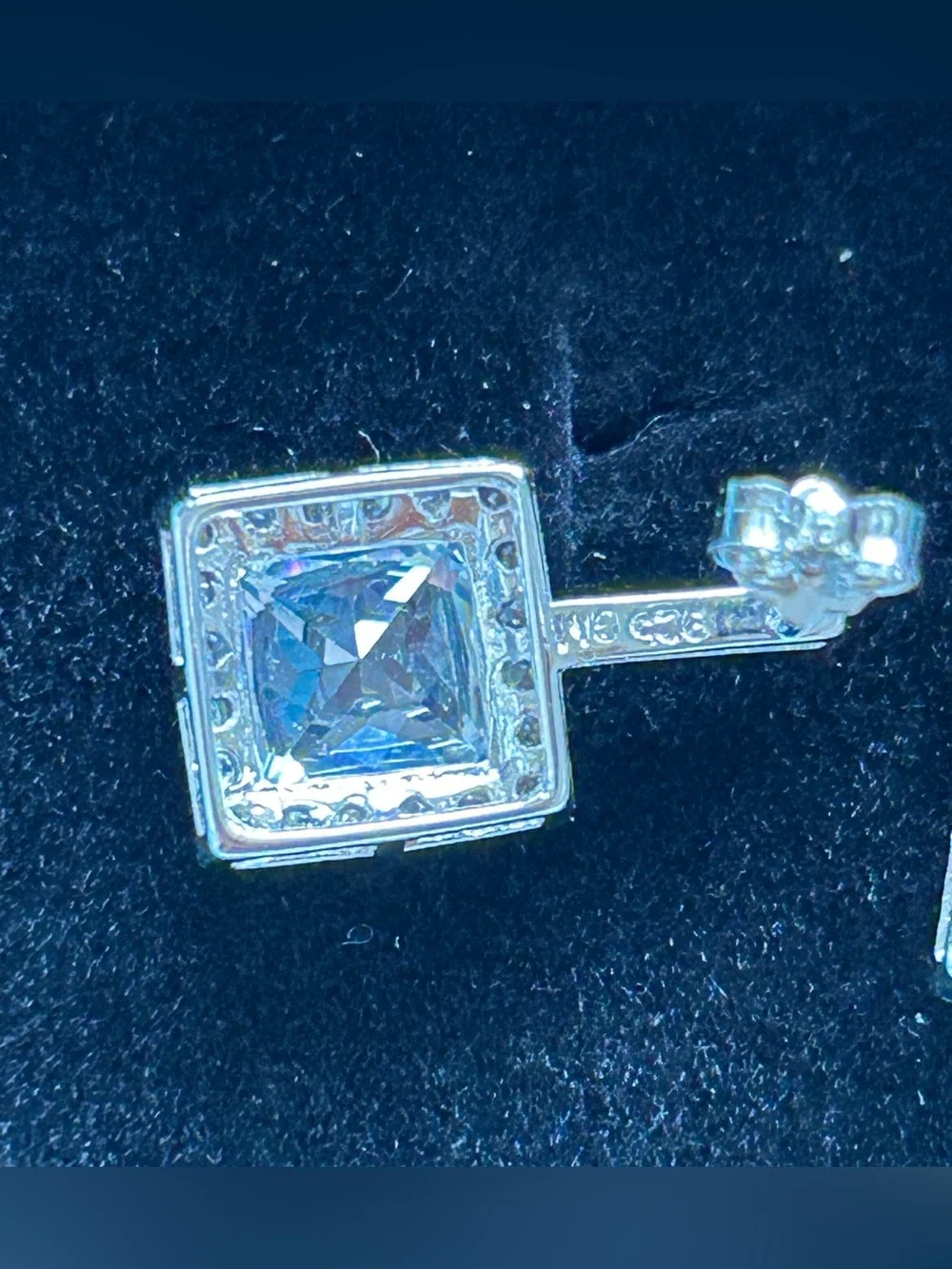 Sterling and cz? Post back earrings. NIB